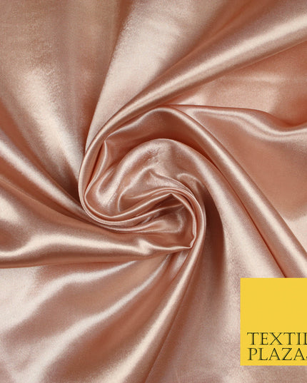 BLUSH PINK 2 Luxury Plain Smooth Shiny Lightweight Poly Satin Fabric Dress Lining Material 58" 5703
