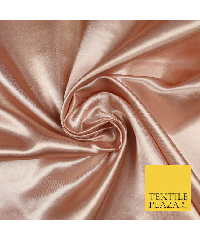 BLUSH PINK 2 Luxury Plain Smooth Shiny Lightweight Poly Satin Fabric Dress Lining Material 58" 5703