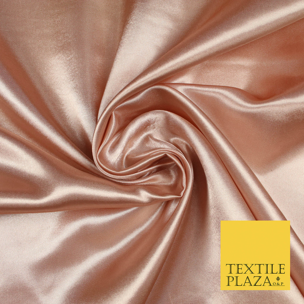 BLUSH PINK 2 Luxury Plain Smooth Shiny Lightweight Poly Satin Fabric Dress Lining Material 58" 5703