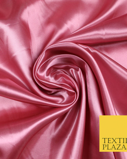 DUSTY PINK Luxury Plain Smooth Shiny Lightweight Poly Satin Fabric Dress Lining Material 58" 5706