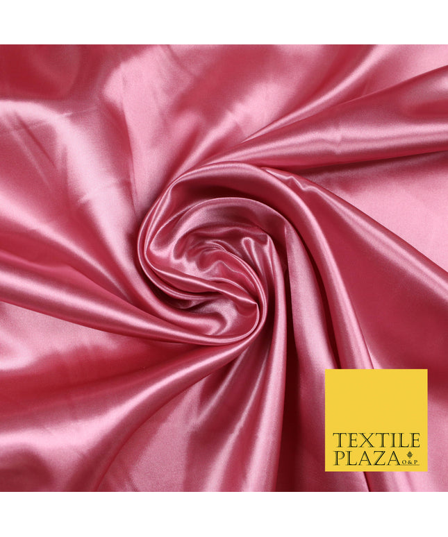 DUSTY PINK Luxury Plain Smooth Shiny Lightweight Poly Satin Fabric Dress Lining Material 58" 5706