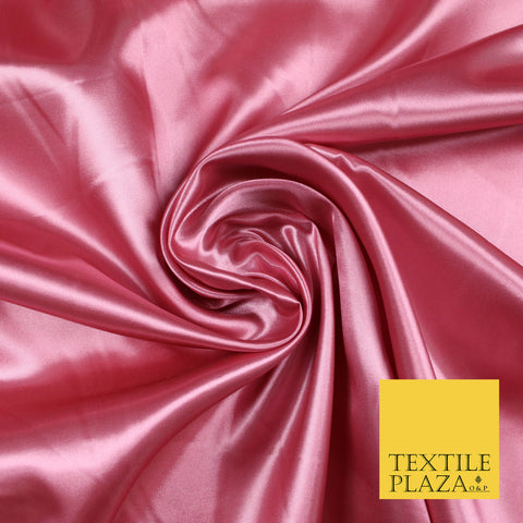 DUSTY PINK Luxury Plain Smooth Shiny Lightweight Poly Satin Fabric Dress Lining Material 58" 5706