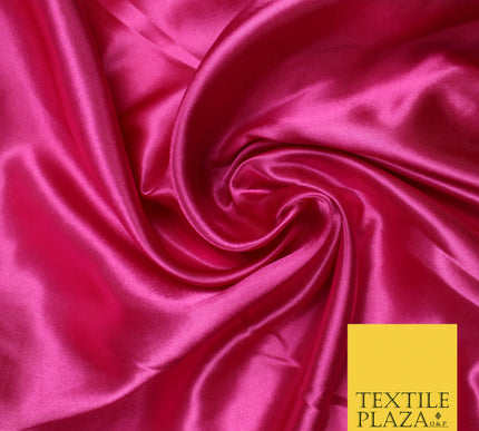 CERISE PINK Luxury Plain Smooth Shiny Lightweight Poly Satin Fabric Dress Lining Material 58" 5711