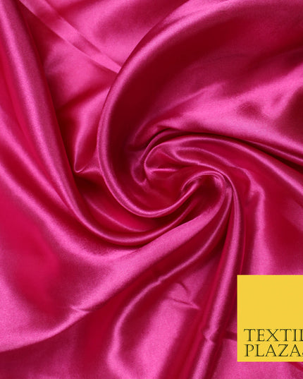 CERISE PINK Luxury Plain Smooth Shiny Lightweight Poly Satin Fabric Dress Lining Material 58" 5711