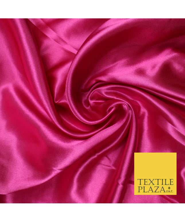 CERISE PINK Luxury Plain Smooth Shiny Lightweight Poly Satin Fabric Dress Lining Material 58" 5711