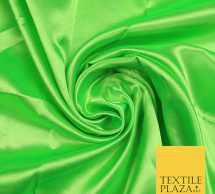 FLO APPLE GREEN Luxury Plain Smooth Shiny Lightweight Poly Satin Fabric Dress Lining Material 58" 5713