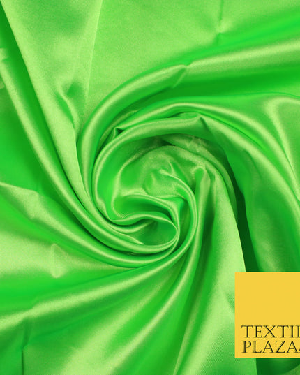 FLO APPLE GREEN Luxury Plain Smooth Shiny Lightweight Poly Satin Fabric Dress Lining Material 58" 5713