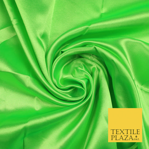 FLO APPLE GREEN Luxury Plain Smooth Shiny Lightweight Poly Satin Fabric Dress Lining Material 58" 5713