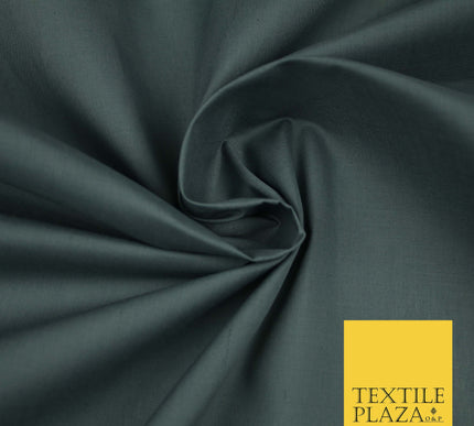 DARK GREY Premium Plain Polycotton Dyed Fabric Dress Craft Material 44" 3528