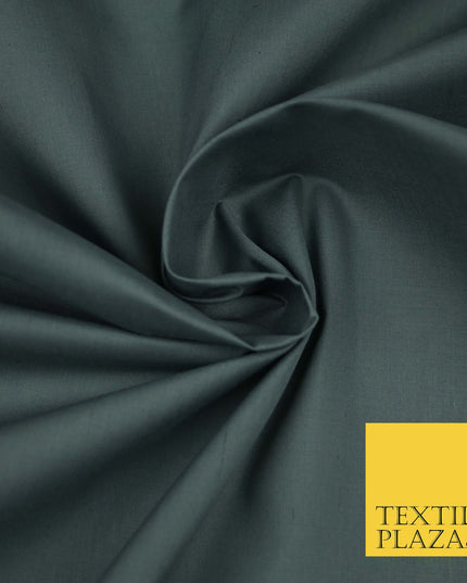 DARK GREY Premium Plain Polycotton Dyed Fabric Dress Craft Material 44" 3528