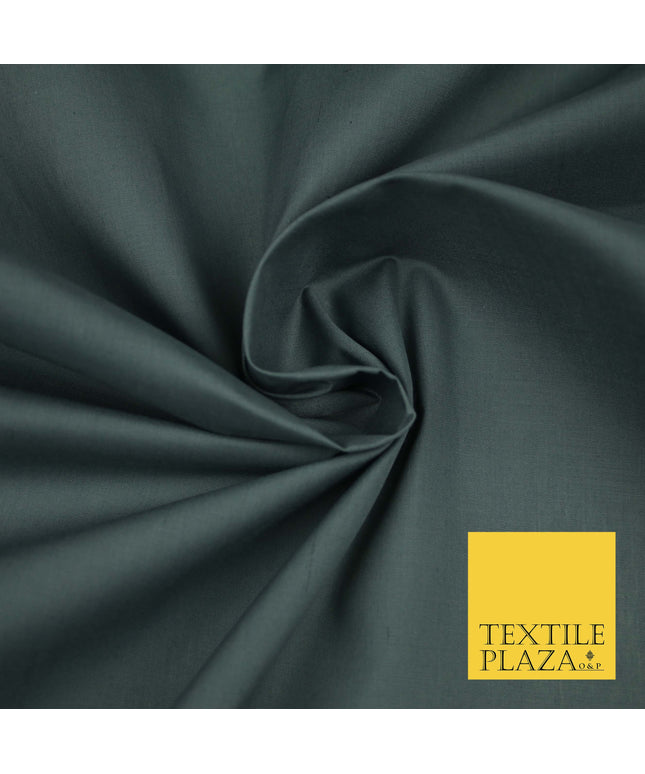 DARK GREY Premium Plain Polycotton Dyed Fabric Dress Craft Material 44" 3528