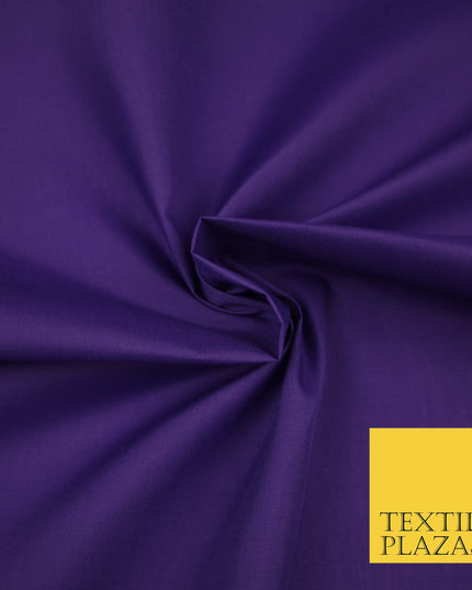 PURPLE Premium Plain Polycotton Dyed Fabric Dress Craft Material 44" 3529