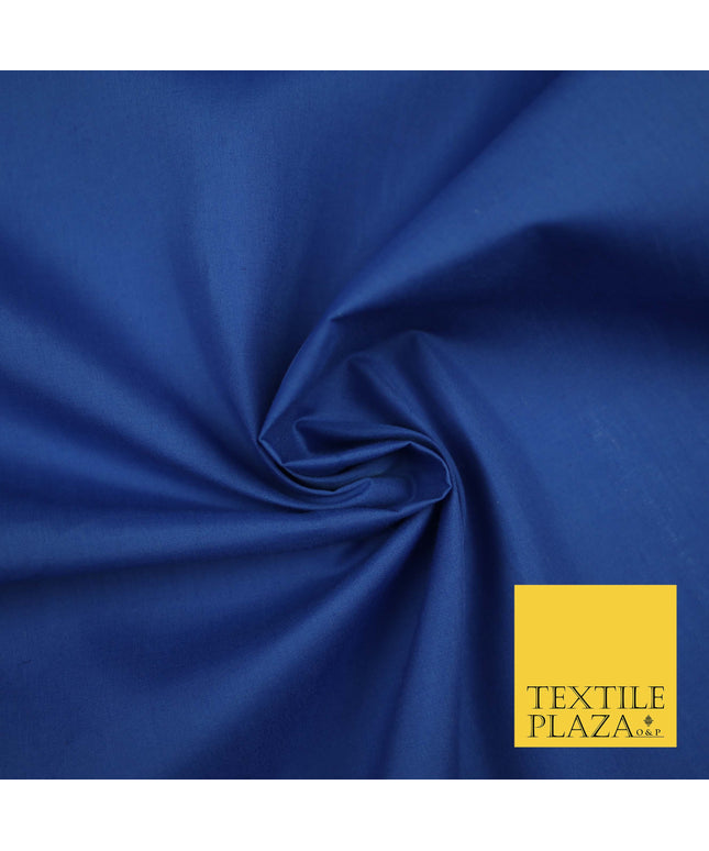 ROYAL BLUE Premium Plain Polycotton Dyed Fabric Dress Craft Material 44" 3533