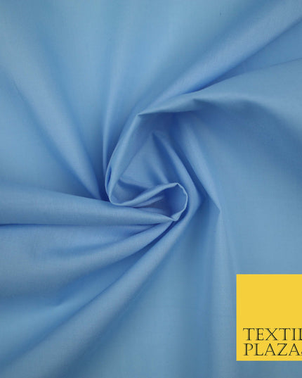 BABY BLUE Premium Plain Polycotton Dyed Fabric Dress Craft Material 44" 3535