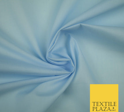 SKY BLUE Premium Plain Polycotton Dyed Fabric Dress Craft Material 44" 3536