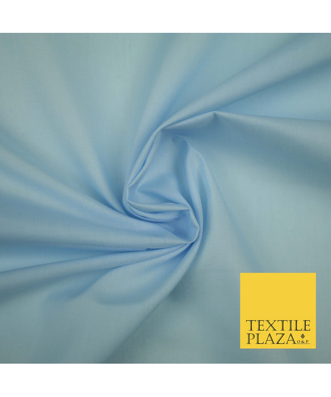 SKY BLUE Premium Plain Polycotton Dyed Fabric Dress Craft Material 44" 3536