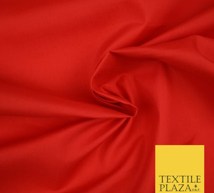 RED Premium Plain Polycotton Dyed Fabric Dress Craft Material 44" 3543