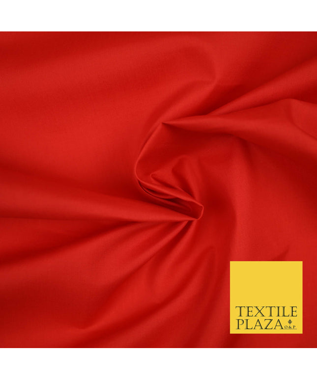 RED Premium Plain Polycotton Dyed Fabric Dress Craft Material 44" 3543