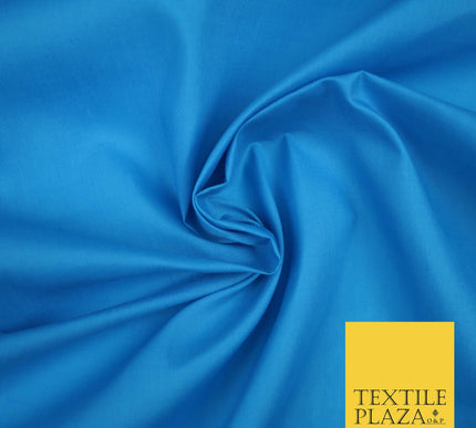 TURQUOISE BLUE Premium Plain Polycotton Dyed Fabric Dress Craft Material 44" 3544