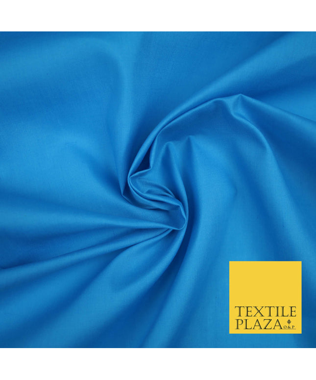 TURQUOISE BLUE Premium Plain Polycotton Dyed Fabric Dress Craft Material 44" 3544