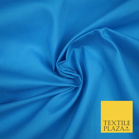 TURQUOISE BLUE Premium Plain Polycotton Dyed Fabric Dress Craft Material 44" 3544