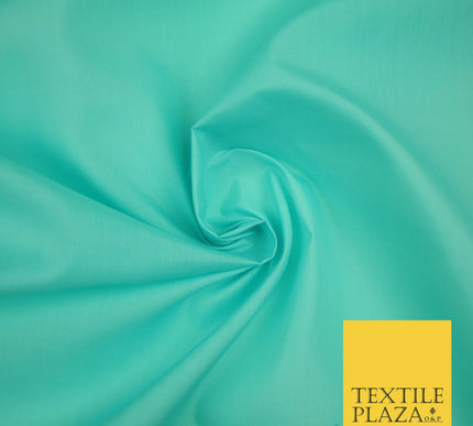 AQUA BLUE Premium Plain Polycotton Dyed Fabric Dress Craft Material 44" 3546