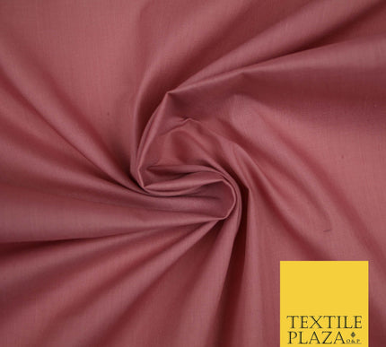 DUSTY PINK Premium Plain Polycotton Dyed Fabric Dress Craft Material 44" 3547