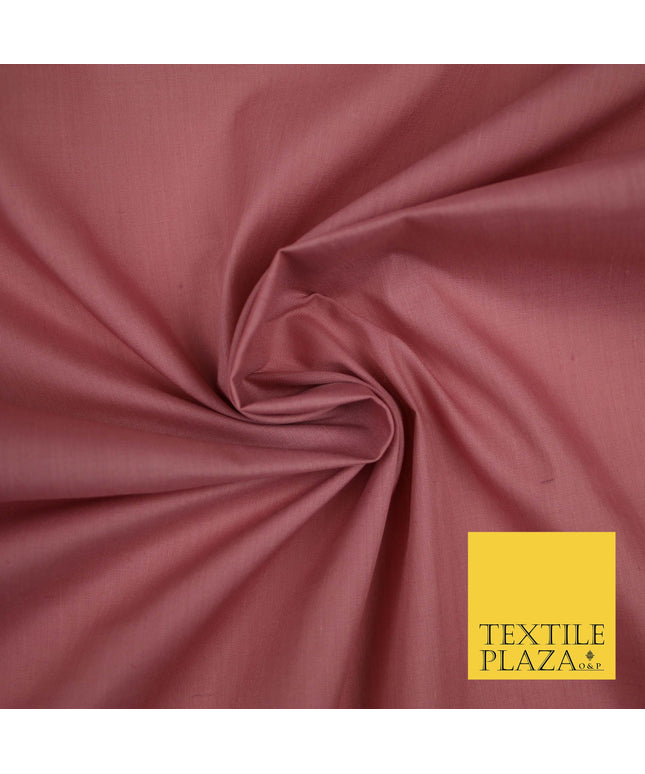 DUSTY PINK Premium Plain Polycotton Dyed Fabric Dress Craft Material 44" 3547