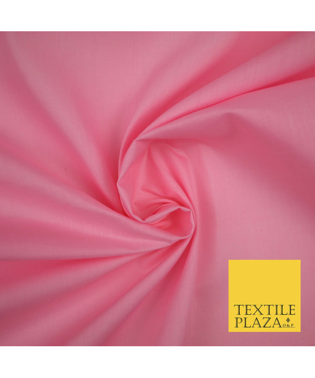 CANDY FLOSS PINK Premium Plain Polycotton Dyed Fabric Dress Craft Material 44" 3548