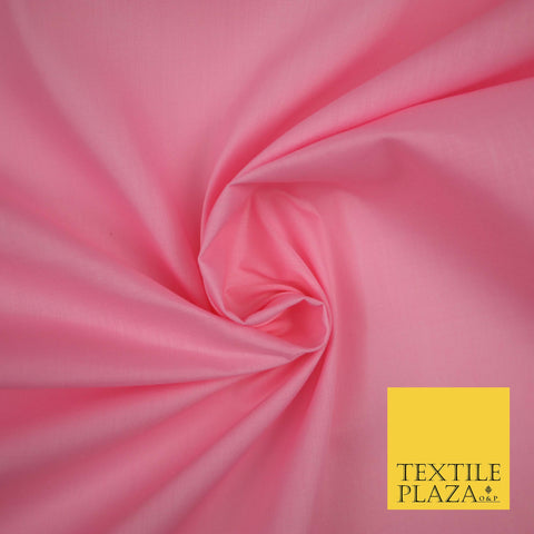 CANDY FLOSS PINK Premium Plain Polycotton Dyed Fabric Dress Craft Material 44" 3548