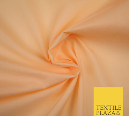 PEACH 2 Premium Plain Polycotton Dyed Fabric Dress Craft Material 44" 3549
