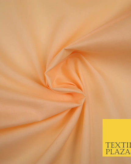 PEACH 2 Premium Plain Polycotton Dyed Fabric Dress Craft Material 44" 3549