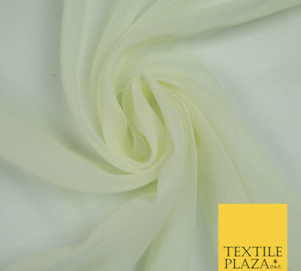 CREAM Premium Plain Dyed Chiffon Fine Soft Georgette Sheer Dress Fabric 5745