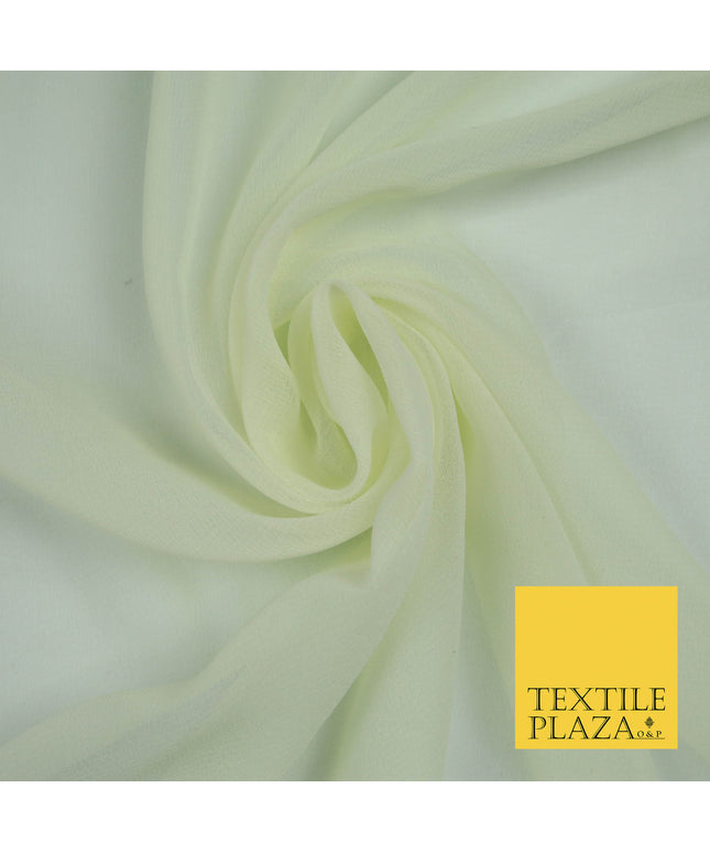 CREAM Premium Plain Dyed Chiffon Fine Soft Georgette Sheer Dress Fabric 5745
