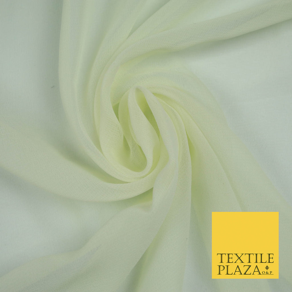 CREAM Premium Plain Dyed Chiffon Fine Soft Georgette Sheer Dress Fabric 5745
