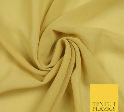 BUTTER GOLD Premium Plain Dyed Chiffon Fine Soft Georgette Sheer Dress Fabric 5749