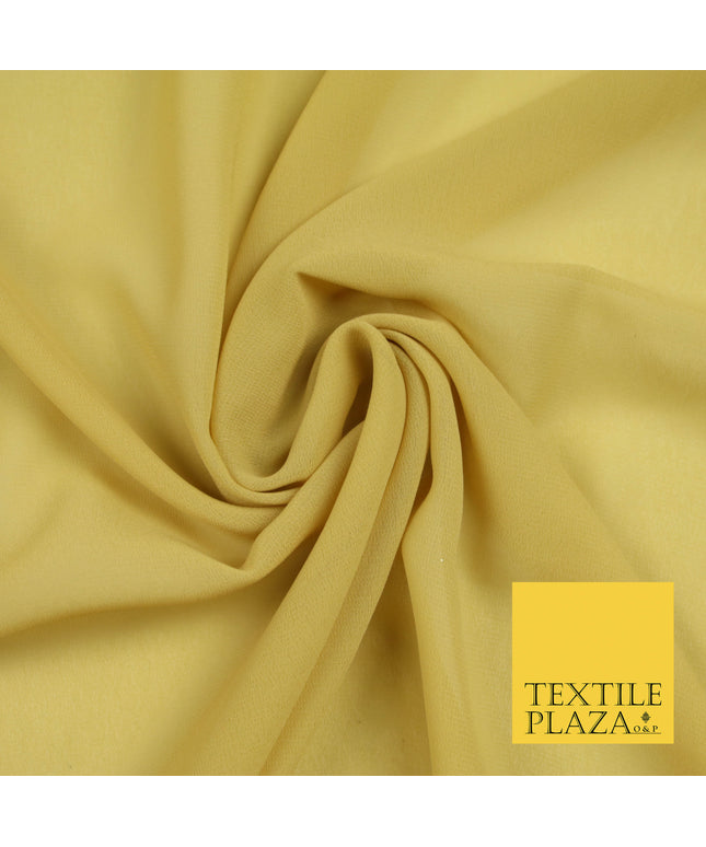 BUTTER GOLD Premium Plain Dyed Chiffon Fine Soft Georgette Sheer Dress Fabric 5749