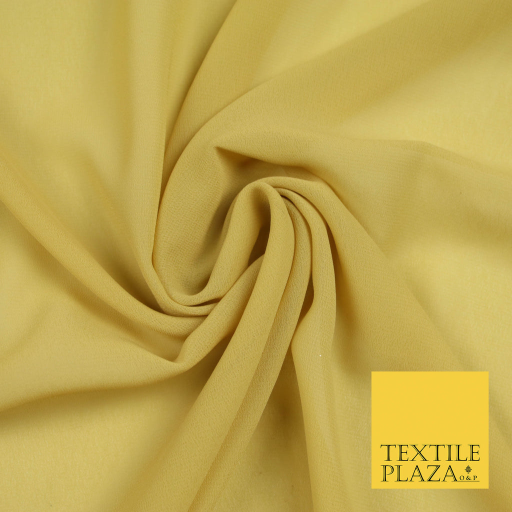 BUTTER GOLD Premium Plain Dyed Chiffon Fine Soft Georgette Sheer Dress Fabric 5749