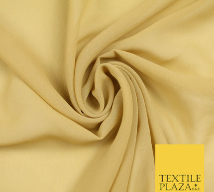 BEIGE GOLD Premium Plain Dyed Chiffon Fine Soft Georgette Sheer Dress Fabric 5750