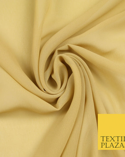 BEIGE GOLD Premium Plain Dyed Chiffon Fine Soft Georgette Sheer Dress Fabric 5750