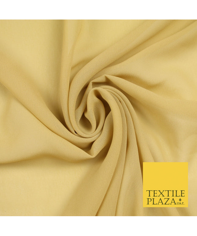 BEIGE GOLD Premium Plain Dyed Chiffon Fine Soft Georgette Sheer Dress Fabric 5750