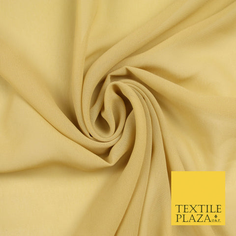BEIGE GOLD Premium Plain Dyed Chiffon Fine Soft Georgette Sheer Dress Fabric 5750