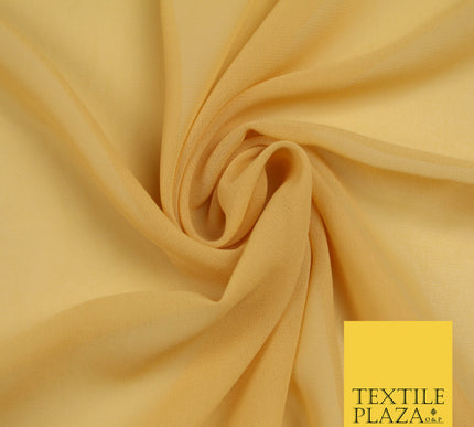 HONEY GOLD Premium Plain Dyed Chiffon Fine Soft Georgette Sheer Dress Fabric 5751