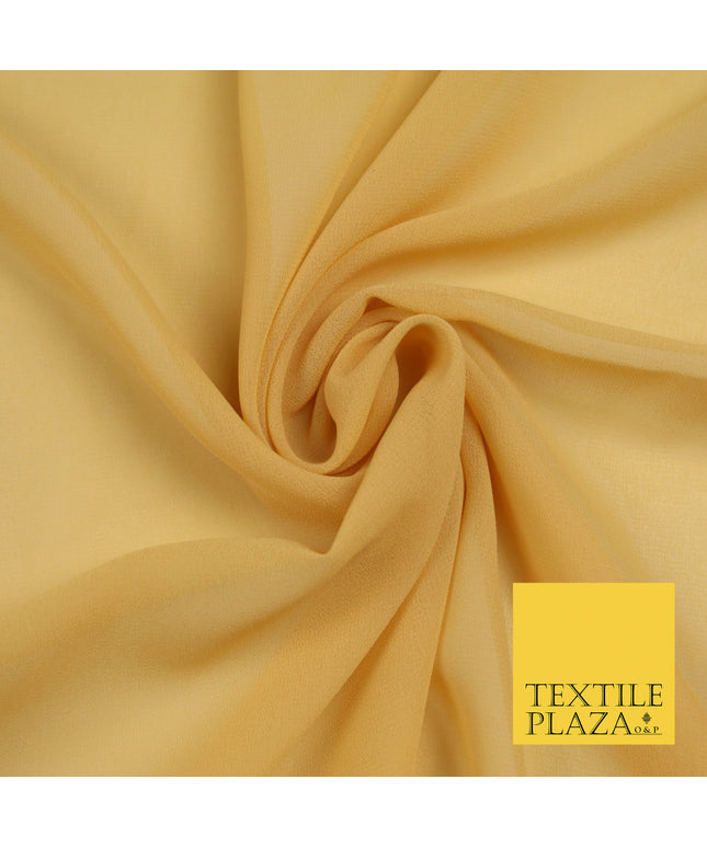 HONEY GOLD Premium Plain Dyed Chiffon Fine Soft Georgette Sheer Dress Fabric 5751