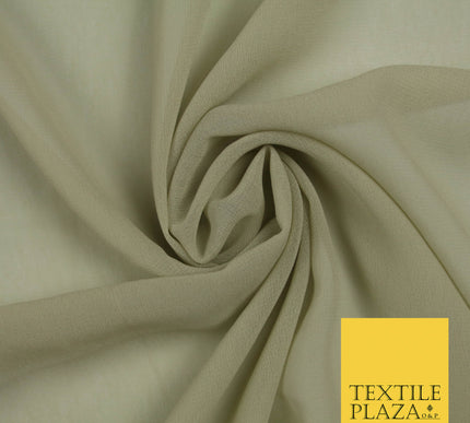 PUTTY Premium Plain Dyed Chiffon Fine Soft Georgette Sheer Dress Fabric 5755