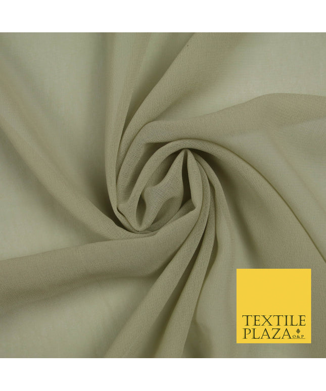 PUTTY Premium Plain Dyed Chiffon Fine Soft Georgette Sheer Dress Fabric 5755