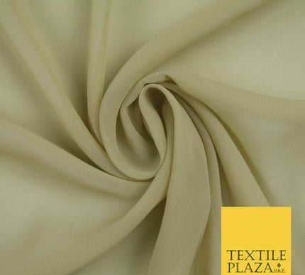 ECRU Premium Plain Dyed Chiffon Fine Soft Georgette Sheer Dress Fabric 5756