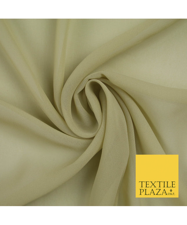 ECRU Premium Plain Dyed Chiffon Fine Soft Georgette Sheer Dress Fabric 5756