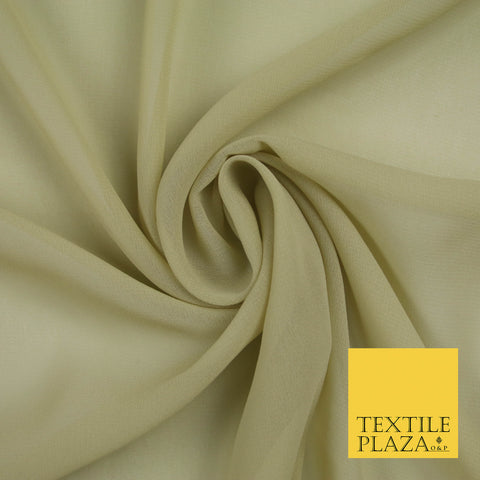 ECRU Premium Plain Dyed Chiffon Fine Soft Georgette Sheer Dress Fabric 5756