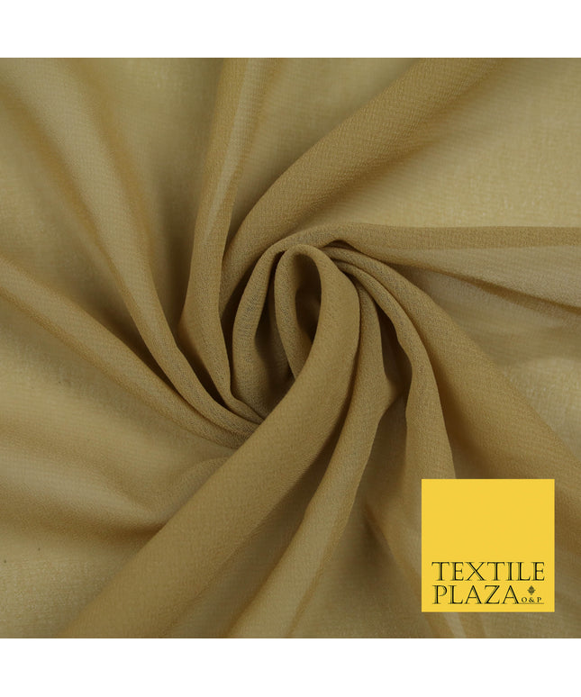 DESERT GOLD Premium Plain Dyed Chiffon Fine Soft Georgette Sheer Dress Fabric 5759